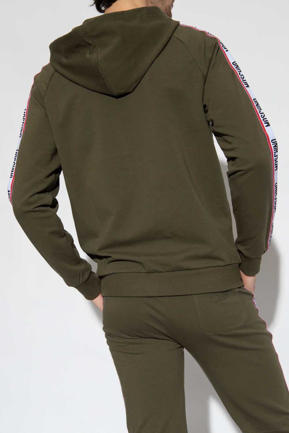 Green Hoodie with logo Moschino - Le Greca panelled track